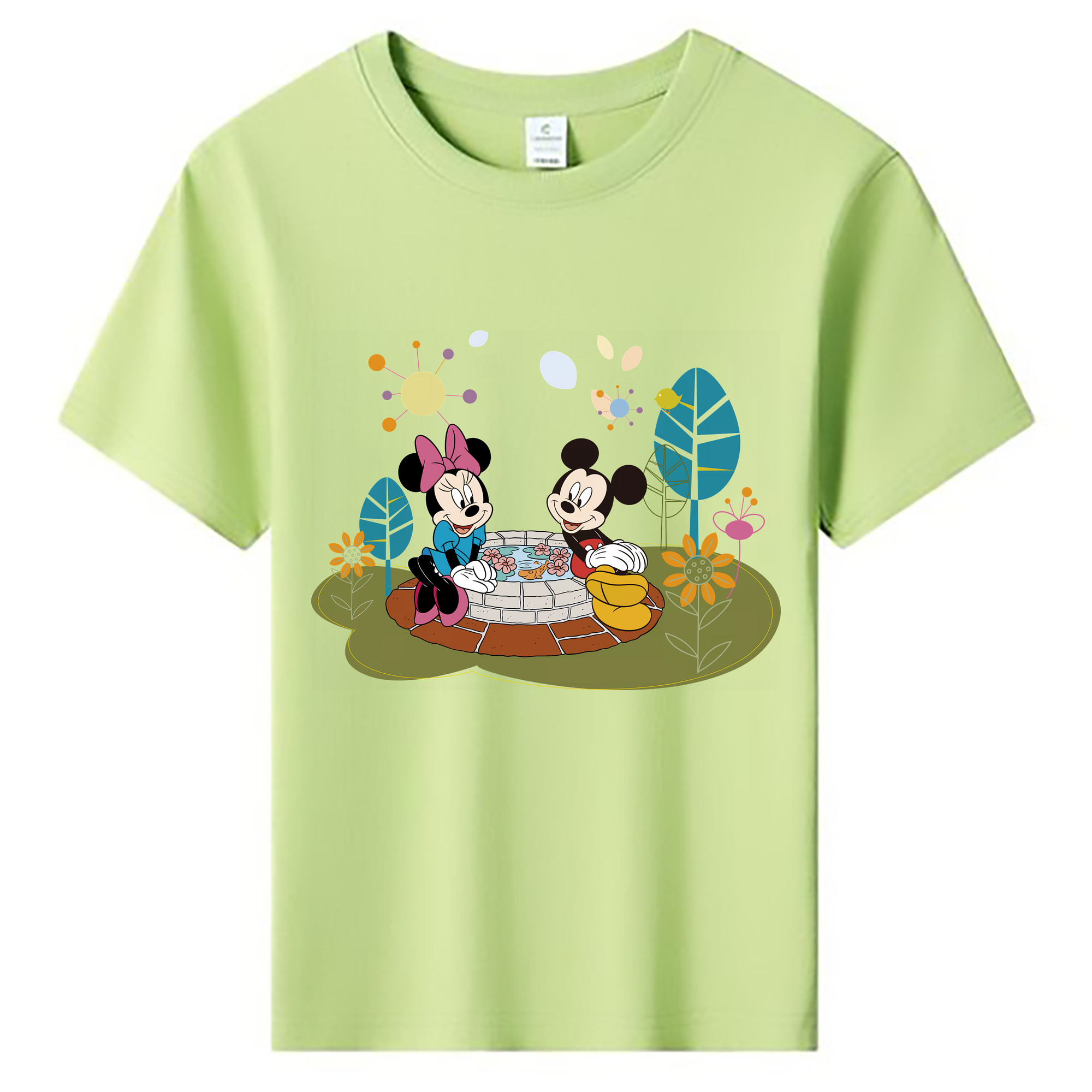 （画像用） ミッキーマウス Mickey Mouse 綿100％キッズTシャツ（フロントプリント）